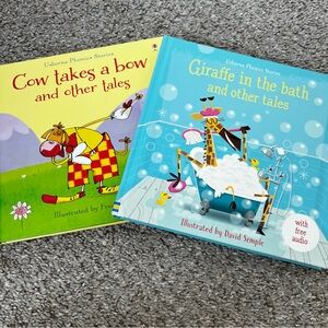 Usborne Phonics Kids Picture Story Books - Cow takes a bow & Giraffe in the bath